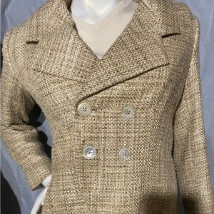 Ralph Lauren Collection Made in Italy Tan Multi Silk Tweed Blazer